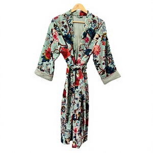 Robe Kimono Rose en Coton Imprimé Tigre pour Femme, Manches Trois-Quarts, Coupe Ample, Ceinture Enveloppante, Tenue Décontractée Toutes Saisons, Longueur Midi Tissée - Product Image 1