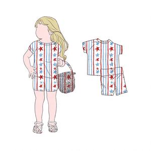 Ensemble deux pièces imprimé pour filles, collection été, sans taxes, pour le 4 <span class=keywords><strong>juillet</strong></span>, idéal pour le camping, le cyclisme, la marche et les <span class=keywords><strong>vacances</strong></span> - Product Image 2