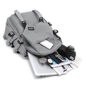 Large-Capacity <b>Backpack</b> for <b>College</b> Students Men's Simple Versatile Design with Portable Polyester Lining - Product Image 2