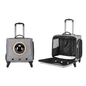 BSCI Factory BSCI Factory Top Selling factory custom Pet Dog <b>Carrier</b> on Wheels Weekend Outdoor Travel Rolling Luggage <b>cat</b> <b>bag</b> - Product Image 1