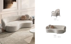 Juego de sofá Chesterfield de lujo europeo moderno, terciopelo con mechones en la nube, Villa larga de madera, sala de estar, apartamento, tela - Product Image 5