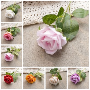 Bouquet de roses artificielles CallaFloral, rose, blanc, violet, polyester, décoration de mariage en intérieur, fleur artisanale - Product Image 3