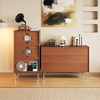 Grand ensemble de meubles de chambre à coucher en bois de noyer noir américain massif nordique avec 9 tiroirs Commode de luxe légère