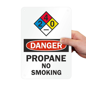 علامة تحذير أمان عالية الوضوح متوافقة مع NFPA ، علامة خطر البروبان ، علامة عدم التدخين - Product Image 2