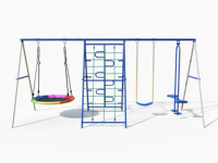 Structure de jeu A-Frame ultime en alliage pour enfants avec balançoire, trampoline et filet d'escalade - Idéale pour jardin, garderie et usage domestique