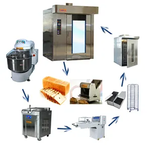 Omega Complete Bakery Production Line Supplied Commercial Bakery Rotary Rack Convection Bread Baking Oven Equipment