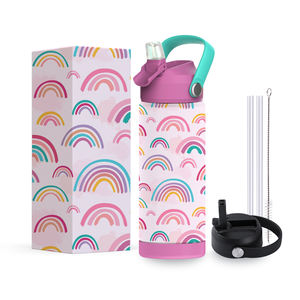 Bouteille d'eau isotherme personnalisée Hong Ling en acier inoxydable pour enfants, 350 ml, avec paille anti-fuite, sans BPA, garde au chaud et au froid, idéale pour l'école - Product Image 6