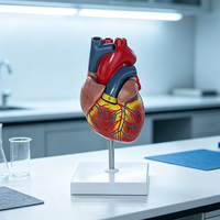 Modèle de cœur humain avec étiquettes numérotées et couvercle amovible - Matériel PVC YUYUE MM-00605 Outil d'enseignement de l'anatomie
