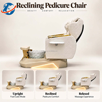 Fauteuil de pédicure professionnel moderne de luxe pour salon de manucure, avec massage et spa pour les pieds