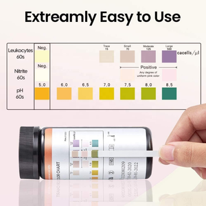 Bandes de <span class=keywords><strong>test</strong></span> urinaire URS-<span class=keywords><strong>UTI</strong></span> (50/100 bandes) pour leucocytes, nitrites, pH, précision de 99% - Product Image 5