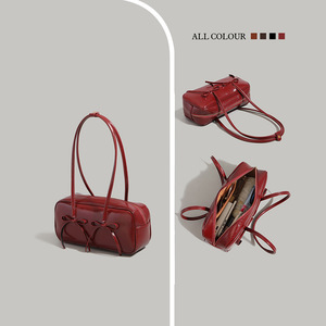 New Trendy Red <b>Bridal</b> Wedding Bag Single Shoulder Bags Underarm <b>Purse</b> Premium High-end Ladies' Handbags Bowling Bag - Product Image 5