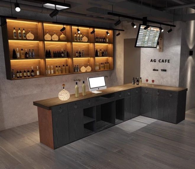 Custom Home Bar Counter Set - Modern Design & Free Standing