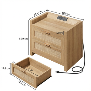 <span class=keywords><strong>Table</strong></span> <span class=keywords><strong>de</strong></span> chevet moderne en bois avec port <span class=keywords><strong>de</strong></span> charge USB et prise électrique pour chambre à coucher, salon, rangement, <span class=keywords><strong>table</strong></span> <span class=keywords><strong>de</strong></span> <span class=keywords><strong>nuit</strong></span> - Product Image 2