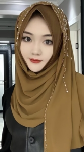 Hijab Patchwork con Stampa Fuochi d'Artificio per Donne Musulmane, Stile Arabia Saudita e Dubai, Sciarpa Islamica Turca per Uso Quotidiano - Product Image 3
