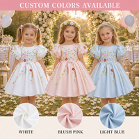 Robe de Demoiselle d'Honneur Blanche de Fête et de Mariage à Manches Courtes, Appliqués Floraux, Fait Main, Qualité Supérieure, Personnalisée, Dos en V, Collection Été Tendance