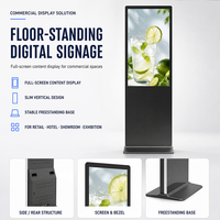 Support d'affichage promotionnel de marque, terminal de marketing numérique, écran LCD IPS 75 pouces, sur pied, solution CMS intégrée, pour magasin