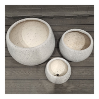 Pot de fleur jardinière extérieure ronde fibre de ciment Pots en béton nordique grande sphère Europe Pot de plante