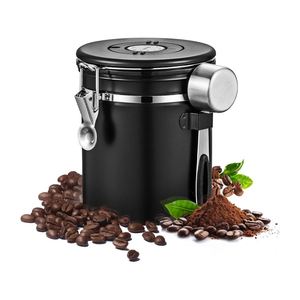 Coffee Canister with Valve & Date tracker Coffee Grounds Beans Canister Stainless Steel Airtight Coffee Canister - Product Image 1