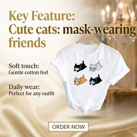 T-shirt en coton pour femme, col rond imprimé, style décontracté, vêtements graphiques pour femme, vente en gros
