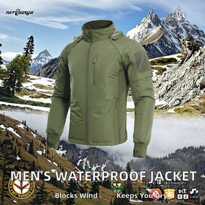 Chaqueta con Capucha para Hombre, Impermeable, Transpirable, de Softshell, Tipo Piel de Tiburón, con Forro Polar, Cortavientos, para Senderismo, Camping, Otoño, con Cierre - Product Image 2