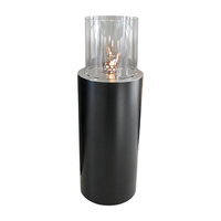 Nouvelle cheminée bioéthanol autoportante extra haute AMR80, foyer extérieur en acier inoxydable, foyer domestique écologique, flamme réaliste
