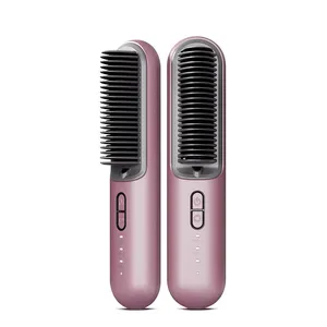 KSKIN New Trend Product Portable Rechargeable Negative Ion 10Mins Auto-Off Mini Cordless Hair Straightener Comb