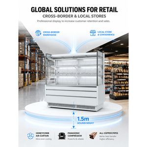 Vitrina refrigerada comercial de 1.5m con cortina de aire para conservación de alimentos, tipo Hot Pot, con exhibición refrigerada por aire. - Product Image 3