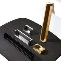 Poignées encastrées en alliage de zinc mat or/noir/gris de qualité supérieure pour tiroirs de commodes et armoires de luxe