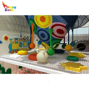Honeycomb rainbow net in playgrounds indoor colorful climbing net play ground rainbow crocheted playground