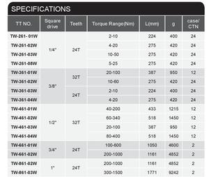 Herramientas de llave dinamométrica de material de acero de 1 \ "al por mayor hechas en Taiwán preestablecidas 300-1500Nm OEM personalizable - Product Image 2