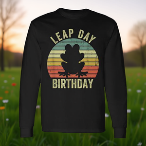 Camiseta de manga larga con diseño de rana vintage para cumpleaños del Día del Salto del Año, 29 de febrero - Product Image 3