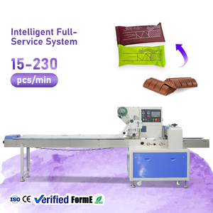 Máquina Semiautomática para Envasado de Chocolate en Bolsas, Máquina de Sellado Trasero para Barras Energéticas, Máquina de Envasado Tipo Almohada - Product Image 1