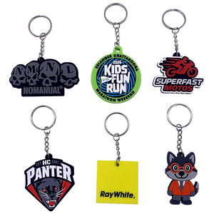 Porte-clés en PVC personnalisés avec logo de designer, porte-clés en caoutchouc personnalisés - Product Image 1