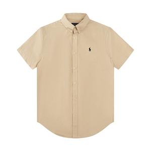 Polo clásico de manga corta con solapa bordada de popelina de verano, estilo RL casual, unisex. - Product Image 3