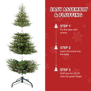 Sapin de Noël artificiel hybride automatique de luxe de 2,7 m en PE/PVC avec lumières LED pour décoration de fêtes - Product Image 3