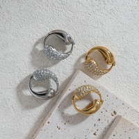 Dazan Autumn18k Plaqué Or Hypoallergénique En Acier Inoxydable De Haute Qualité Boho Tai Chi Fil Ailes D'ange Iced Out Zircon Boucles D'oreilles