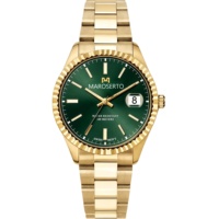 MAROSERTO Montre d'affaires bicolore pour homme, cadran brun foncé, bracelet en acier étanche 100M 316L ETA F06.115