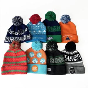 <strong>Custom</strong> Logo Adult Knitted Jacquard Embroidery Ski <strong>Beanie</strong> Breathable Winter Hat with <strong>Pom</strong> <strong>Pom</strong> - Product Image 4