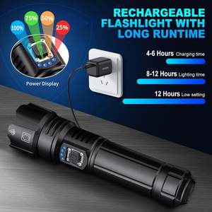 Linterna LED de Aluminio Recargable por USB con Electrochoque, 20000 Lúmenes, IP66, Precio Sorpresa al por Mayor, China - Product Image 3