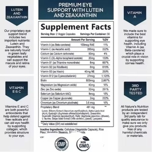 Vitaminas para la Vista para Adultos Mayores de 40 Años - Suplemento Vegano con Vitamina E y Protección Contra la Luz Azul para la Salud Macular - Product Image 2