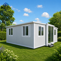Villa préfabriquée de luxe moderne et minimaliste blanche de 20 pieds ou 40 pieds à double aile, entièrement meublée pour Airbnb, maison conteneur extensible