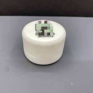 Pot en verre rond blanc de 5 ml imprimé sur mesure avec couvercle en plastique à sécurité enfant pour crème pour les yeux, cire et huile concentrée (forme personnalisée) - Product Image 2