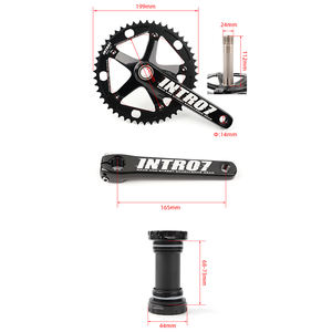 Guarnitura INTRO7 PC014 per Bici a Scatto Fisso con Ruota Libera, Pedivella Cava Integrata CNC, Corona Monovelocità per Parti di Bici da Pista - Product Image 3