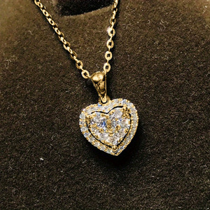Fine Jewelry 14k gold filled valentines day gift Heart Cut VVS GRA moissanite pendant necklaces best gift for <b>girlfriend</b> - Product Image 2