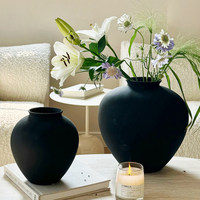 Vase en céramique blanche, moderne, minimaliste, rond, décoratif, pour fleurs, décoration de la maison, centre de table pour salon, salle à manger