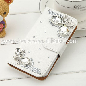 Ốp Lưng Da 3D Cherry Blossoms Rhinestone Cho iPhone 6S Có Ngăn Đựng Thẻ - Product Image 3