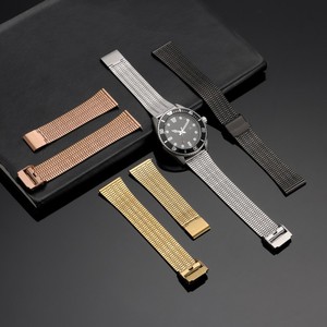 Bracelet de montre en acier inoxydable à écailles de poisson 20mm 22mm, attache rapide, fermoir double poussoir, bracelet de remplacement, finition polie - Product Image 5