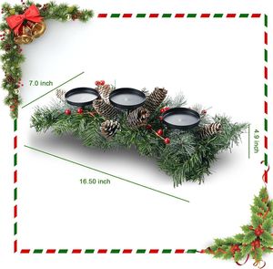 Pièce maîtresse <span class=keywords><strong>de</strong></span> noël décoration <span class=keywords><strong>de</strong></span> table 3 chandelier baies rouges pommes <span class=keywords><strong>de</strong></span> <span class=keywords><strong>pin</strong></span> table artificielle guirlande <span class=keywords><strong>de</strong></span> noël bougeoir - Product Image 6