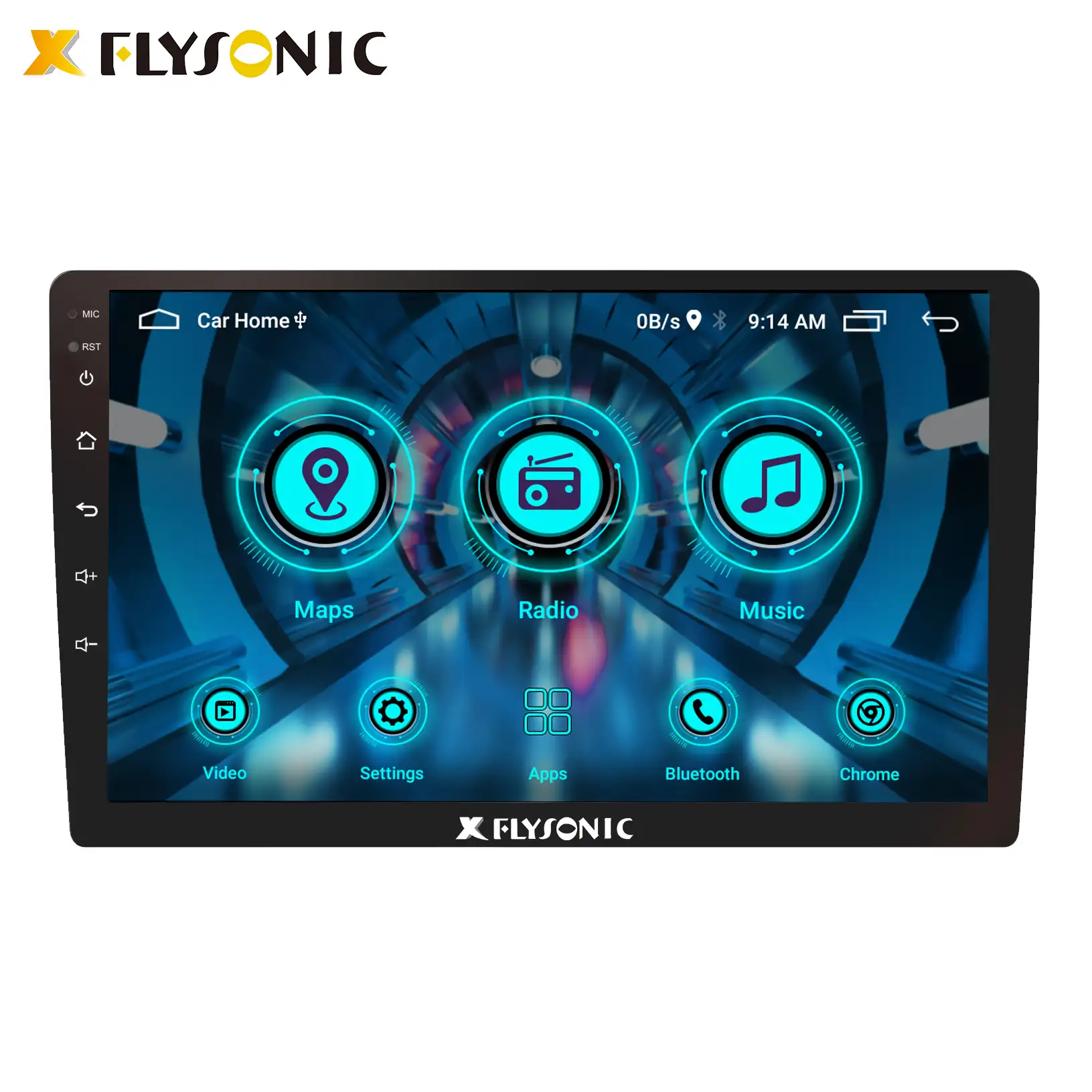 Flysonic-reproductor multimedia de radio para coche, 9 pulgadas, Android 10, compatible con cámara trasera, BT incorporado, DVD