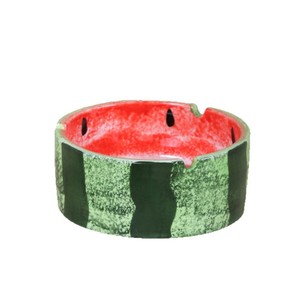 ถาดเซรามิคลายแตงโมเพ้นท์มือ รูปทรงกลม สำหรับตกแต่งบ้าน โรงแรม ร้านอาหาร - Product Image 5